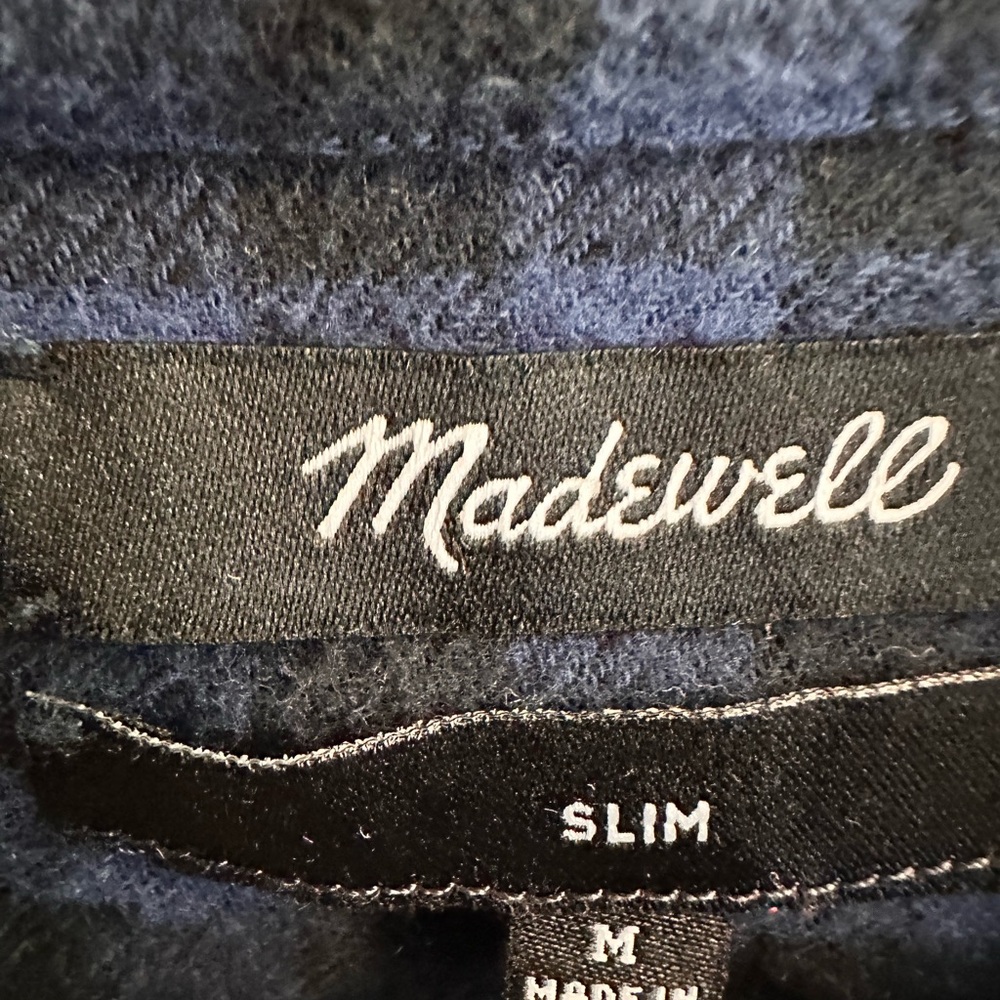 Madewell Navy and Black button down shirt